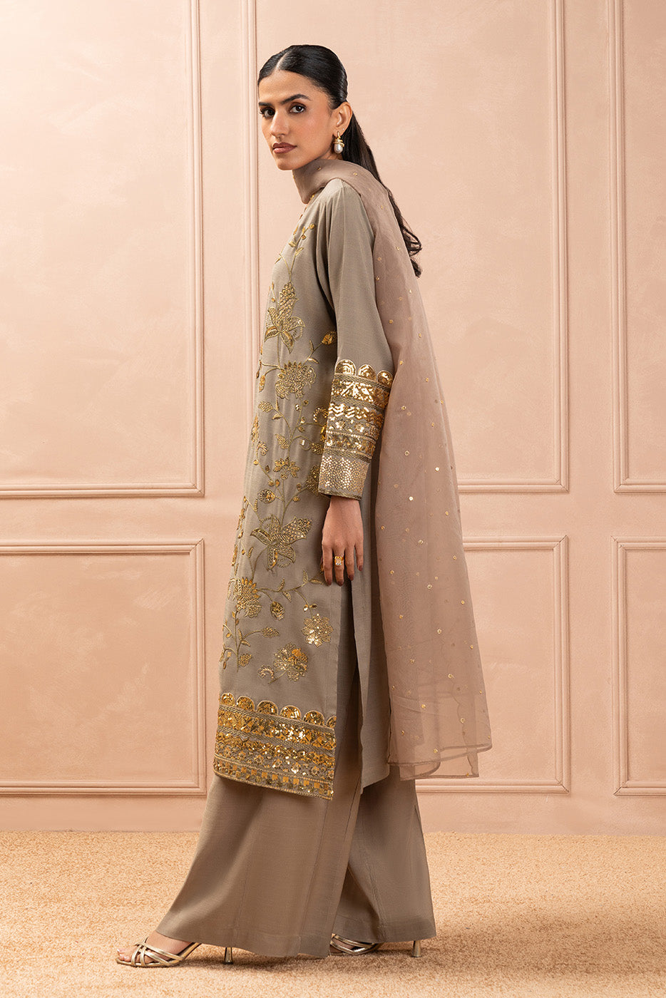 2 PIECE EMBROIDERED RAW SILK SUIT (LUXURY PRET)