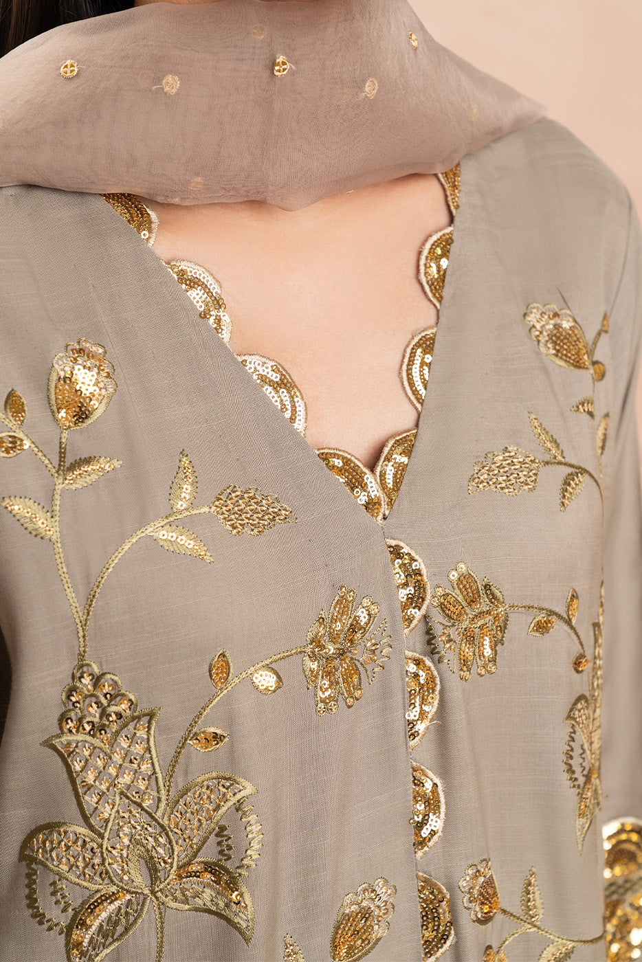 3 PIECE EMBROIDERED RAW SILK SUIT (LUXURY PRET)