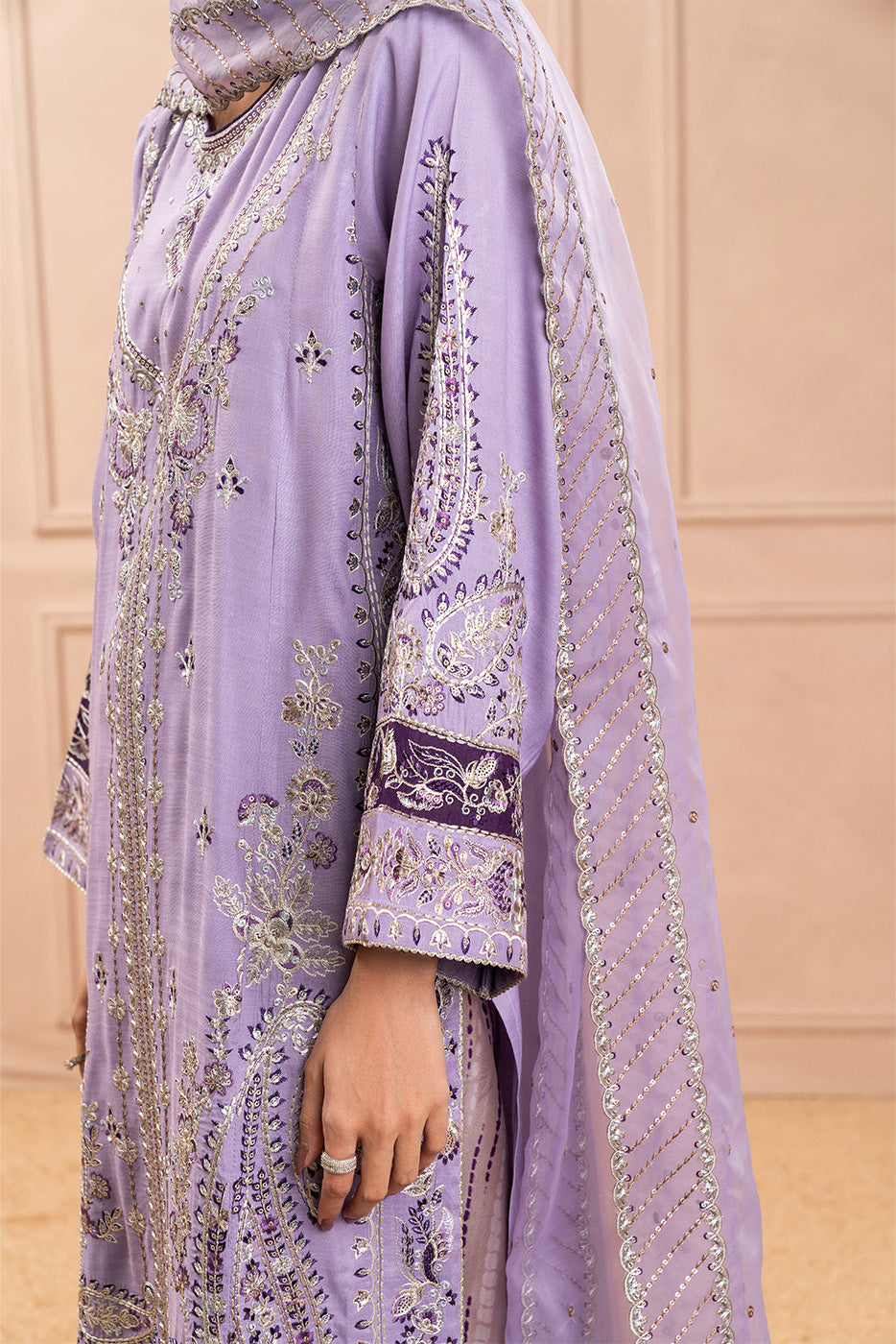 3 PIECE EMBROIDERED RAW SILK SUIT (LUXURY PRET)