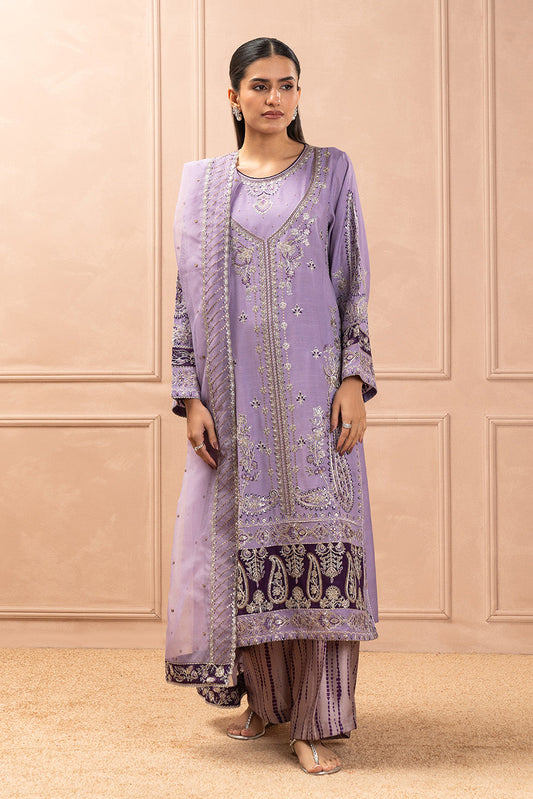 3 PIECE EMBROIDERED RAW SILK SUIT (LUXURY PRET)