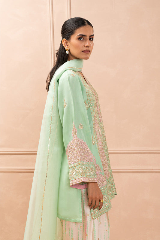 3 PIECE EMBROIDERED RAW SILK SUIT (LUXURY PRET)