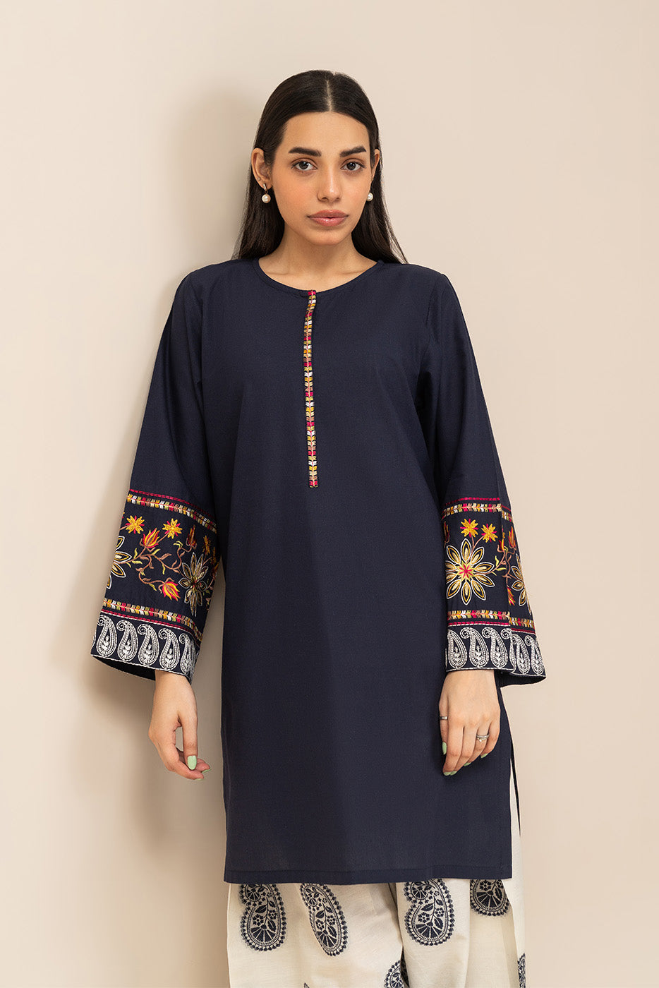 EMBROIDERED JACQUARD SHIRT (PRET)