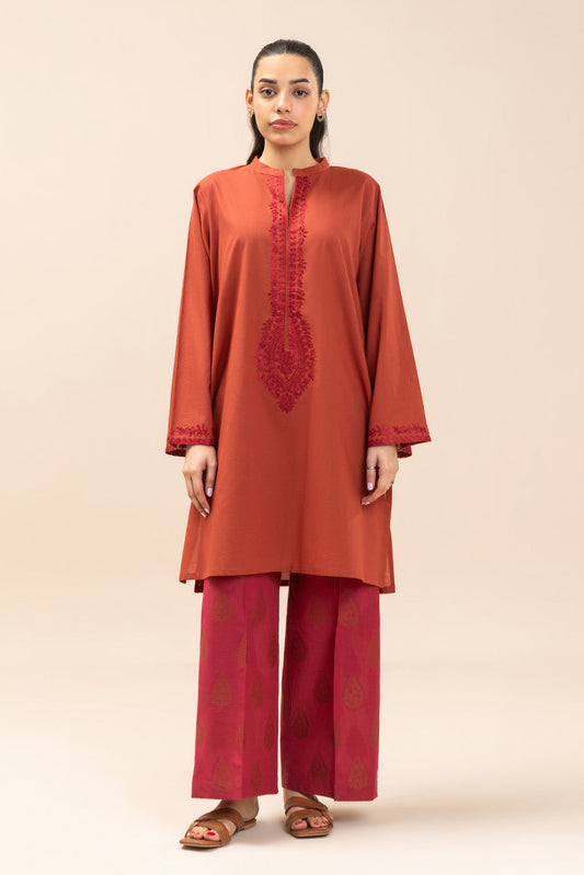 2 PIECE EMBROIDERED CAMBRIC SUIT (PRET)