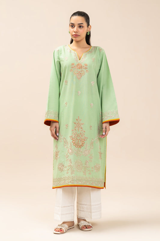 EMBROIDERED SLUB SHIRT (PRET)
