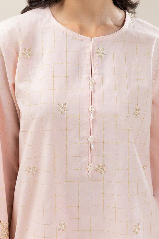 2 PIECE EMBROIDERED YARN DYED LUREX SUIT (PRET)