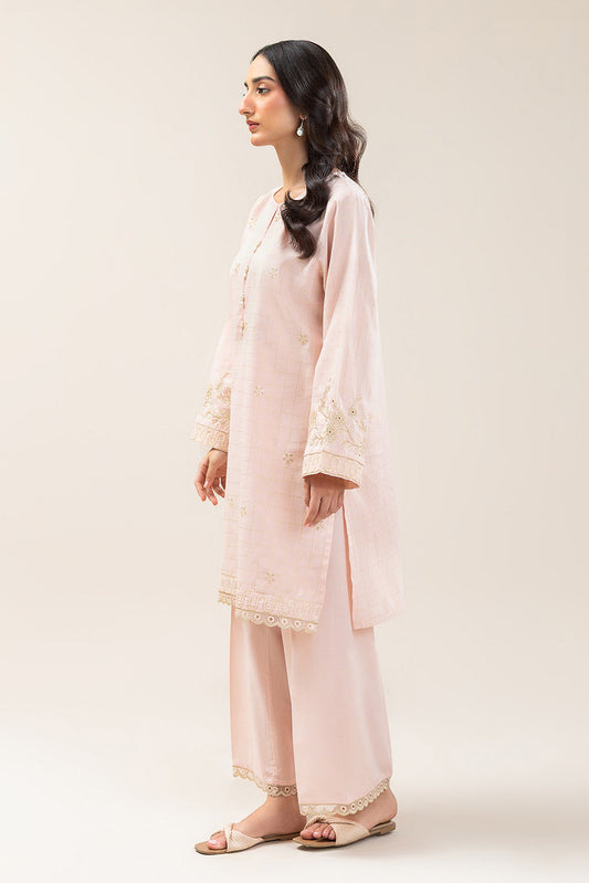 2 PIECE EMBROIDERED YARN DYED LUREX SUIT (PRET)