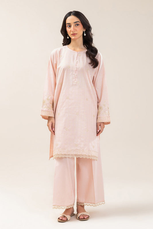 2 PIECE EMBROIDERED YARN DYED LUREX SUIT (PRET)