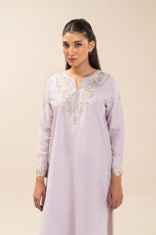 EMBROIDERED YARN DYED LUREX SHIRT (PRET)