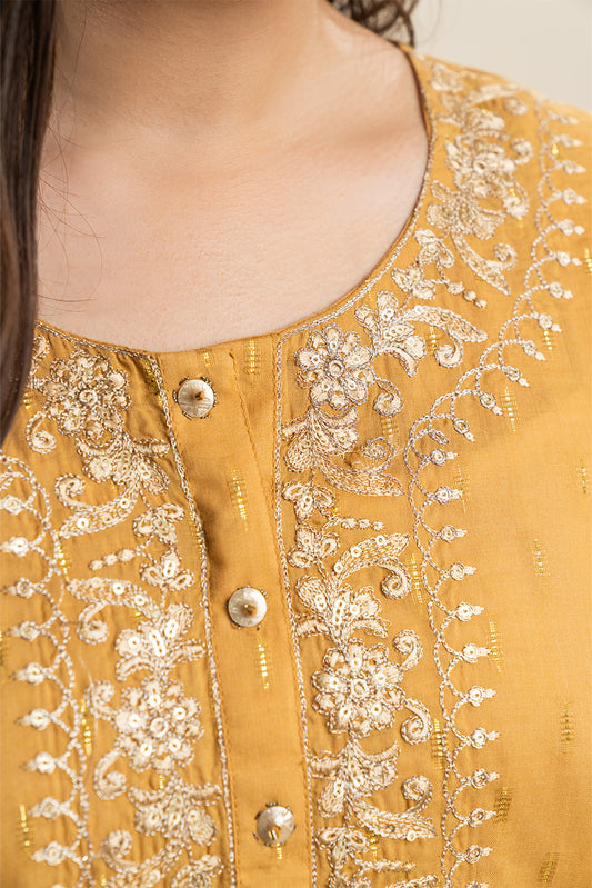 2 PIECE EMBROIDERED ZARI JACQUARD SUIT (PRET)