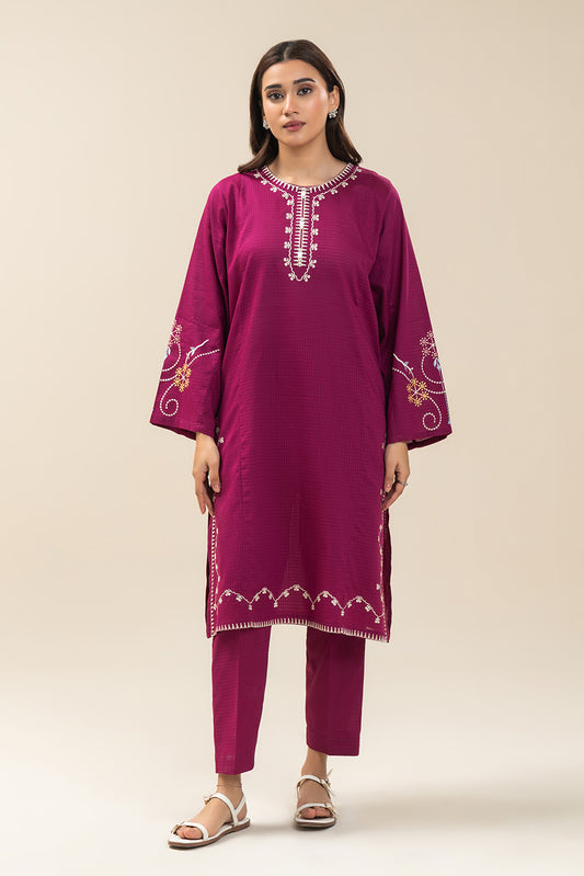 2 PIECE EMBROIDERED BOX DORIA SUIT (PRET)