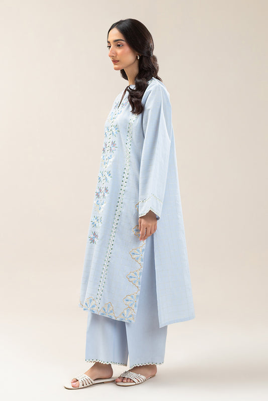 2 PIECE EMBROIDERED YARN DYED LUREX SUIT (PRET)