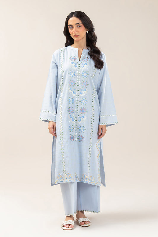 2 PIECE EMBROIDERED YARN DYED LUREX SUIT (PRET)