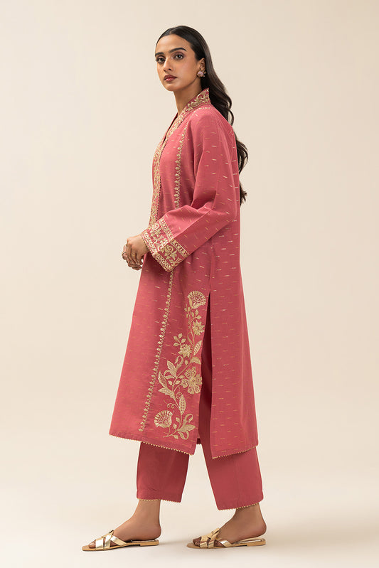 2 PIECE EMBROIDERED ZARI JACQUARD SUIT (PRET)