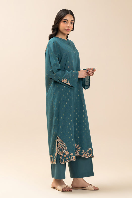 2 PIECE EMBROIDERED ZARI JACQUARD SUIT (PRET)