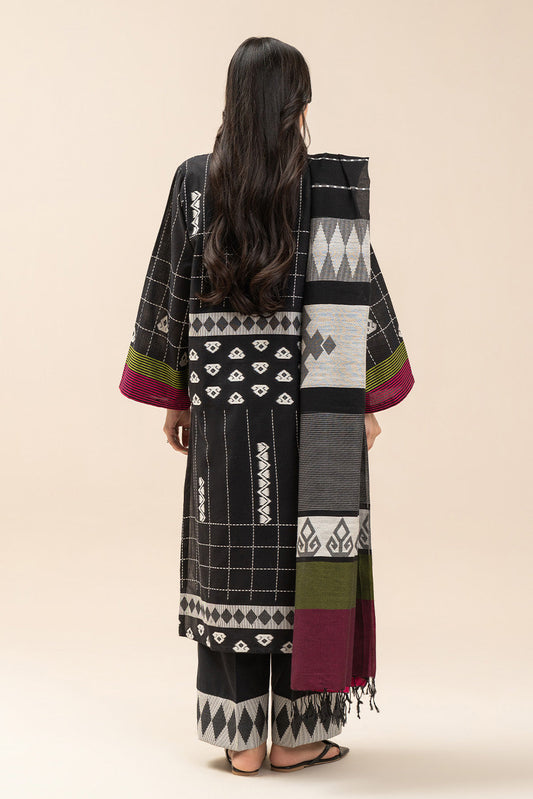 3 PIECE EMBROIDERED JACQUARD SUIT (PRET)