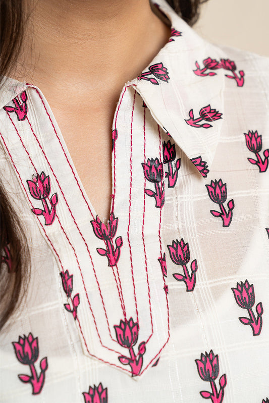 EMBROIDERED DORIA SHIRT (PRET)