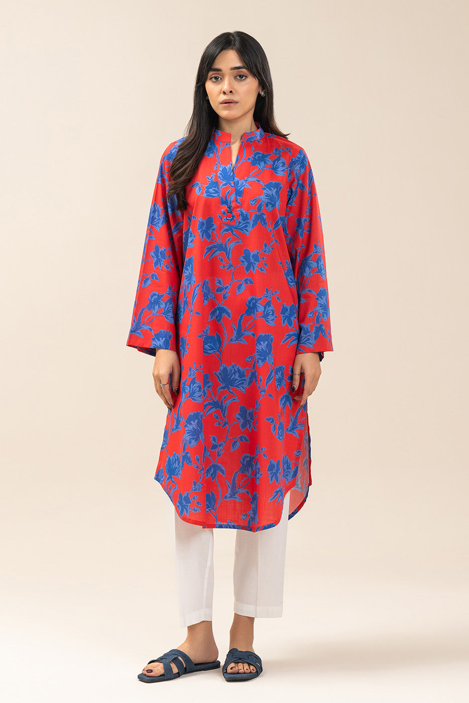 PRINTED TWO WAY SLUB SHIRT (PRET)