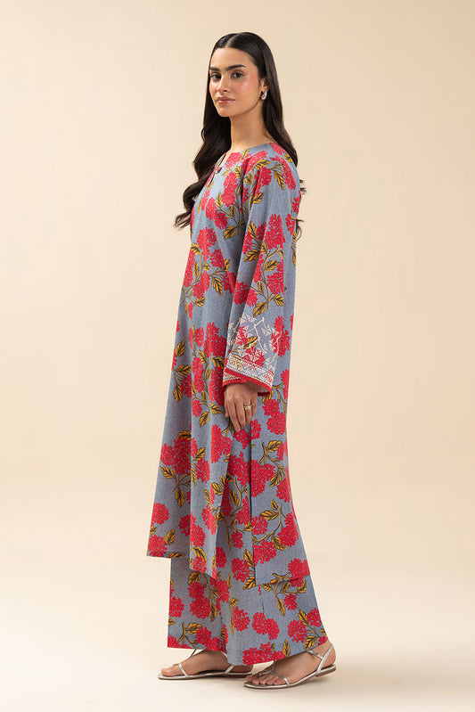 2 PIECE EMBROIDERED TWO WAY SLUB SUIT (PRET)