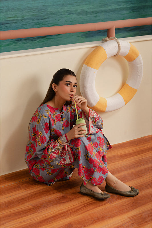 2 PIECE EMBROIDERED TWO WAY SLUB SUIT (PRET)