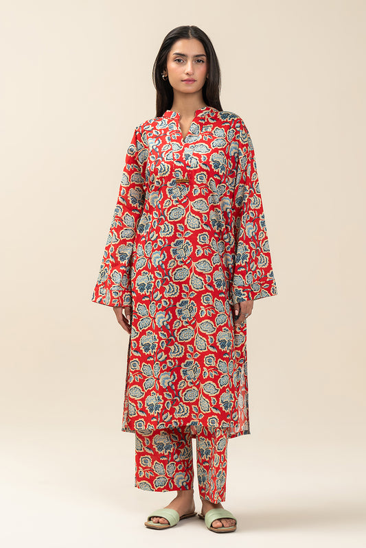 2 PIECE PRINTED TWO WAY SLUB SUIT (PRET)
