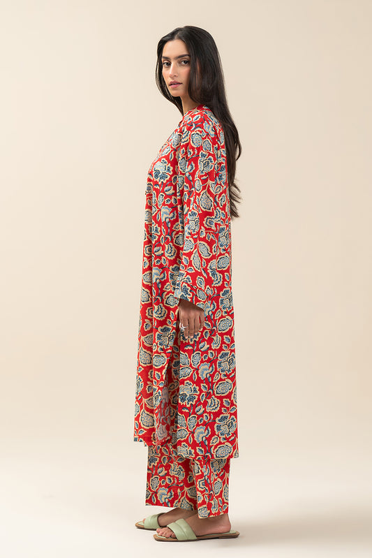 2 PIECE PRINTED TWO WAY SLUB SUIT (PRET)