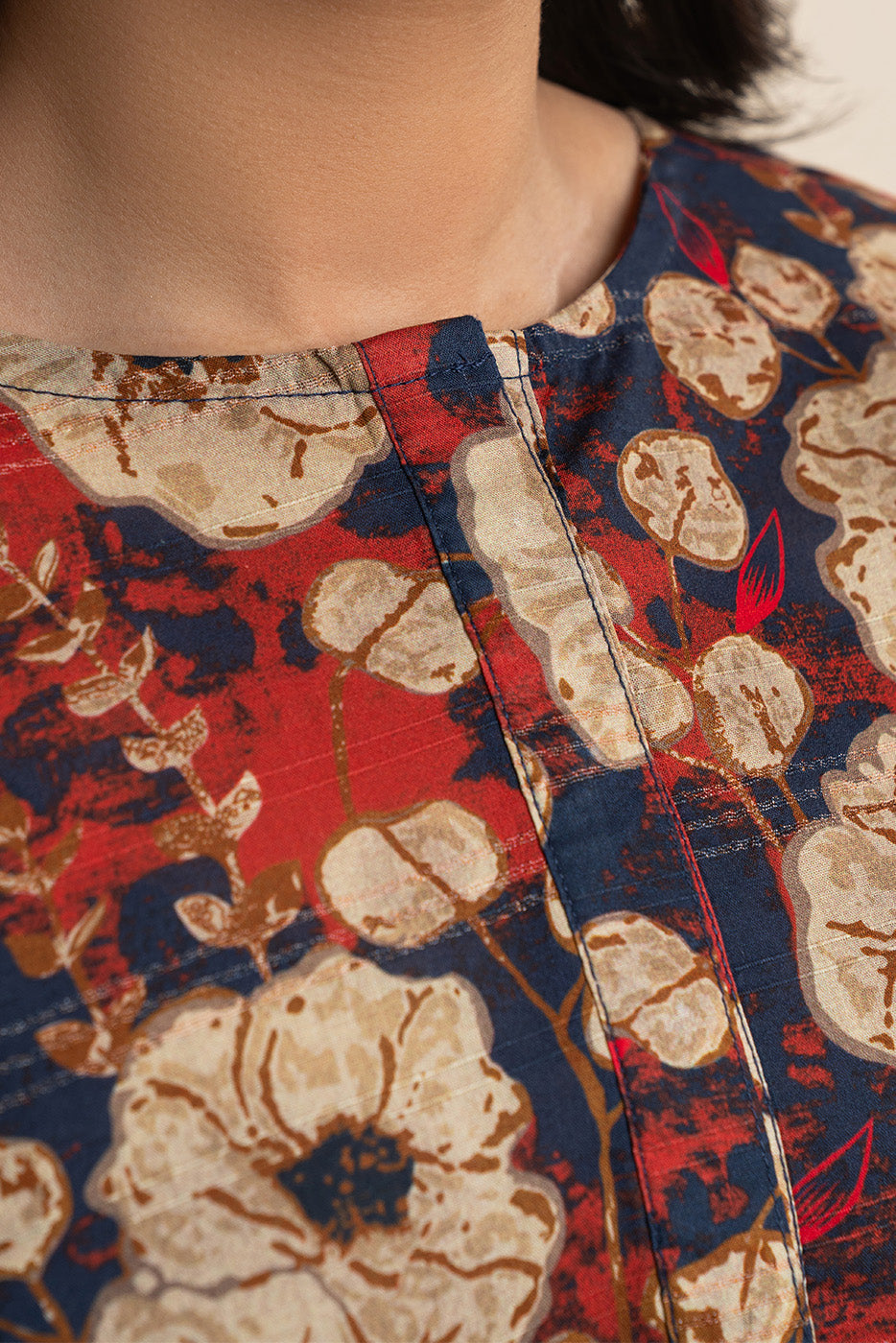 PRINTED LUREX LAWN SHIRT (PRET)