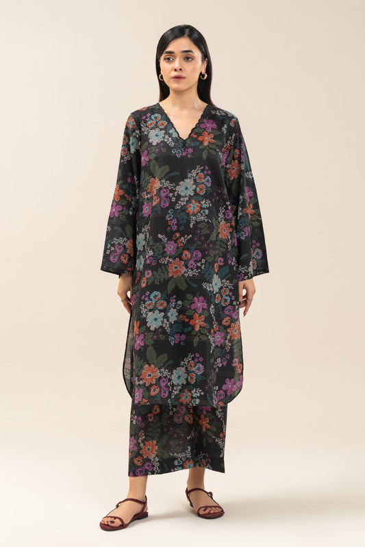 2 PIECE PRINTED LUREX LAWN SUIT (PRET)