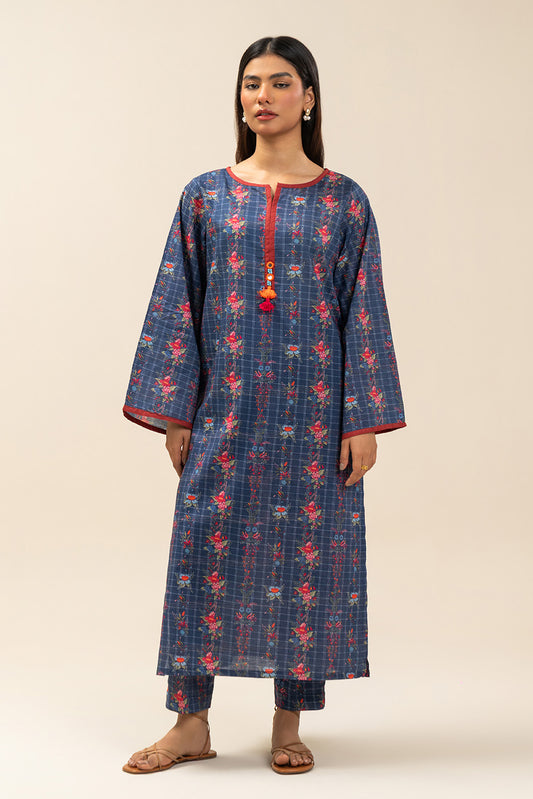 2 PIECE PRINTED LUREX LAWN SUIT (PRET)