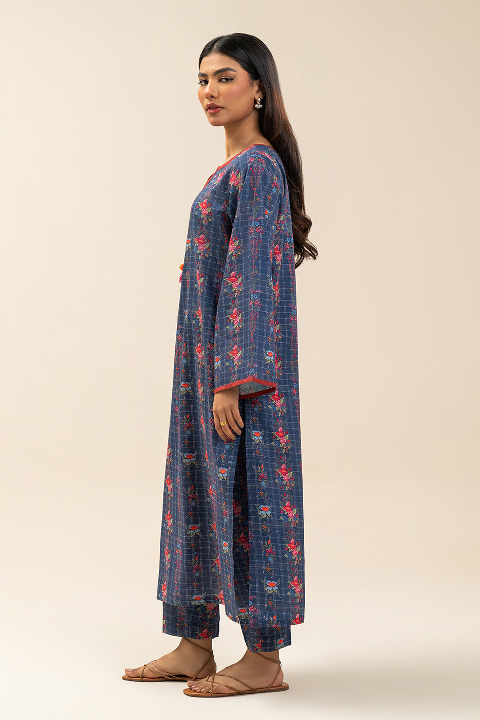 2 PIECE PRINTED LUREX LAWN SUIT (PRET)