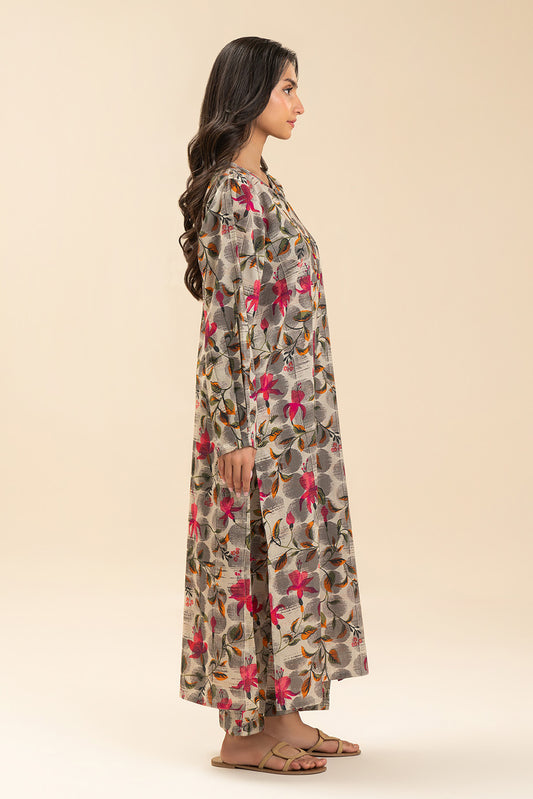 2 PIECE PRINTED LUREX LAWN SUIT (PRET)