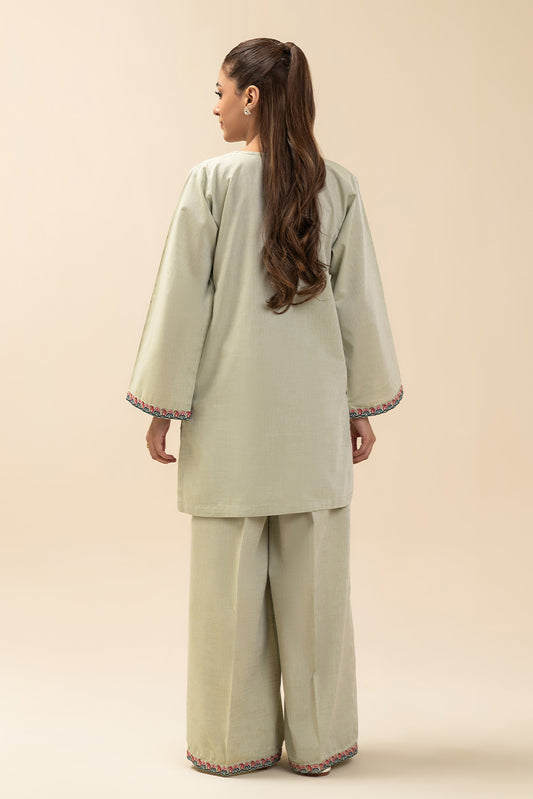 2 PIECE EMBROIDERED CHAMBRAY SUIT (FLOW)