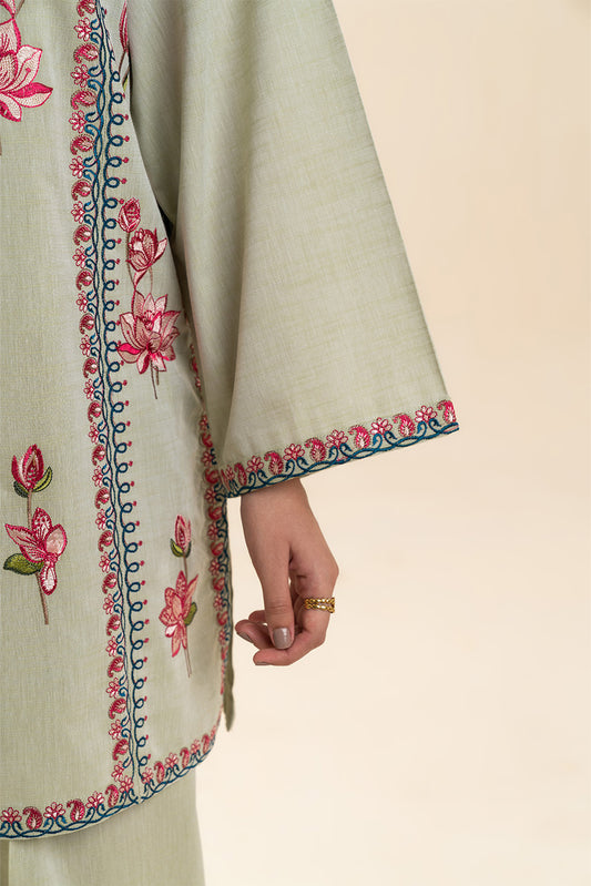2 PIECE EMBROIDERED CHAMBRAY SUIT (FLOW)