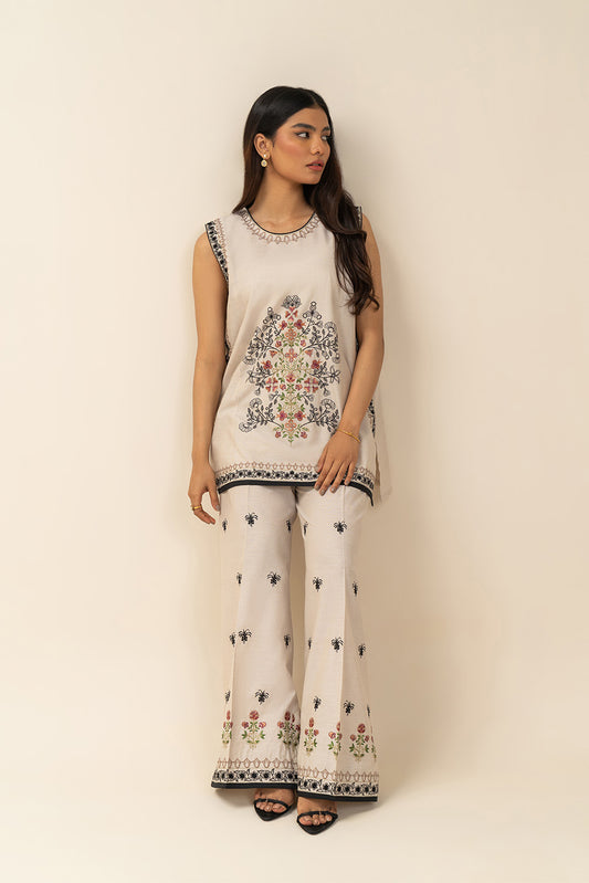 2 PIECE EMBROIDERED CHAMBRAY SUIT (FUSION)