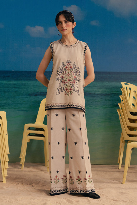 2 PIECE EMBROIDERED CHAMBRAY SUIT (FUSION)