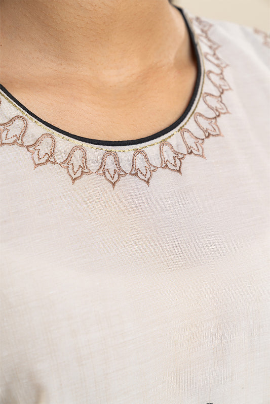 2 PIECE EMBROIDERED CHAMBRAY SUIT (FUSION)