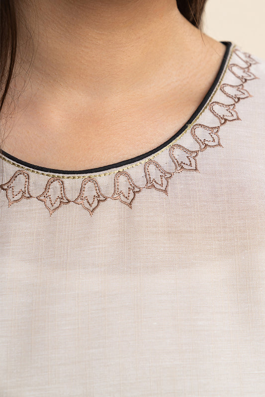 2 PIECE EMBROIDERED CHAMBRAY SUIT (FUSION)