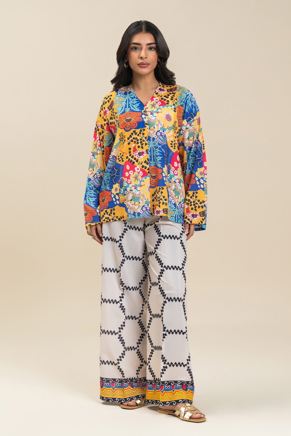 2 PIECE PRINTED DP POLY SUIT (FUSION)