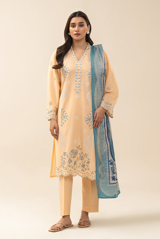 3 PIECE EMBROIDERED LAWN SUIT (PRET)