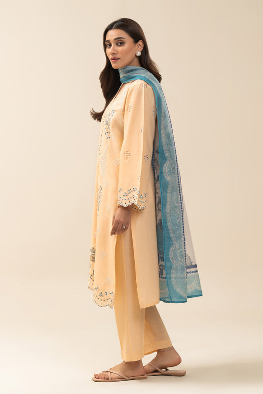 3 PIECE EMBROIDERED LAWN SUIT (PRET)