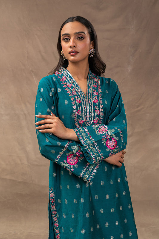 2 PIECE EMBROIDERED ZARI JACQUARD SUIT (LUXURY PRET)
