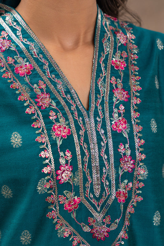 2 PIECE EMBROIDERED ZARI JACQUARD SUIT (LUXURY PRET)