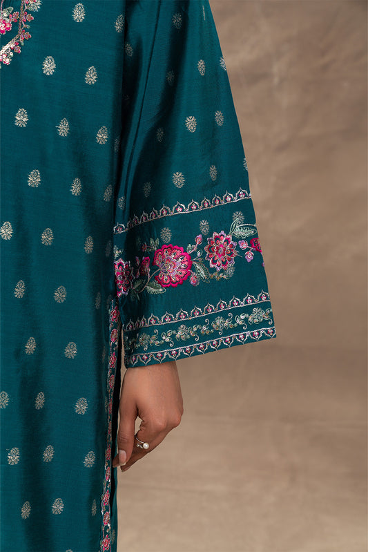 2 PIECE EMBROIDERED ZARI JACQUARD SUIT (LUXURY PRET)