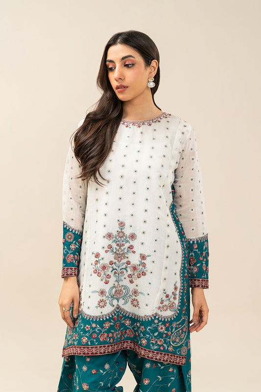 2 PIECE EMBROIDERED DANIER ZARI GOLD SUIT (LUXURY-PRET)