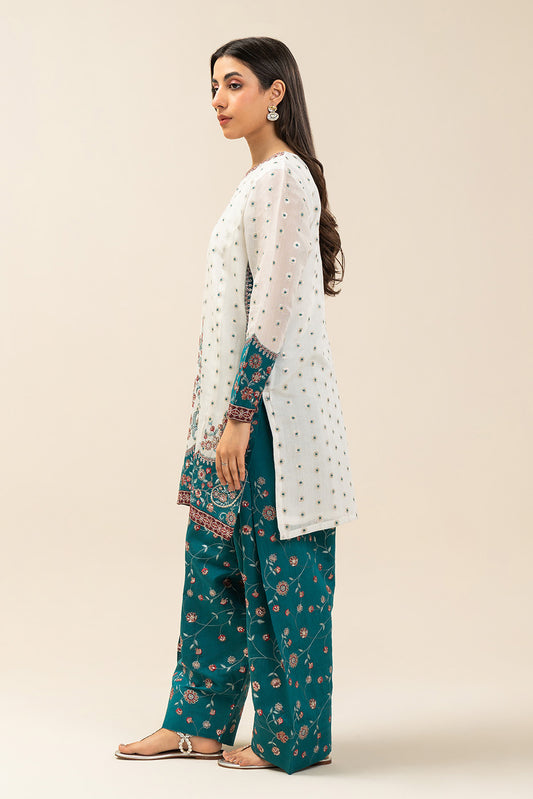 2 PIECE EMBROIDERED DANIER ZARI GOLD SUIT (LUXURY-PRET)