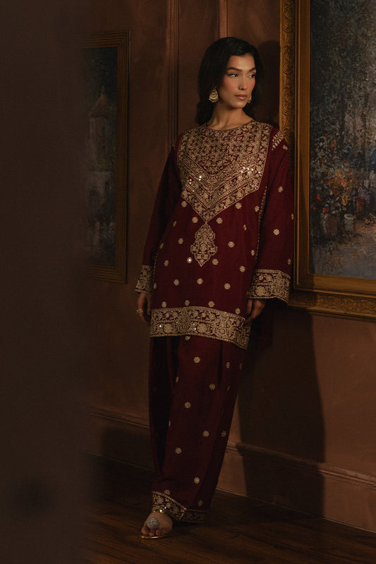 2 PIECE EMBROIDERED RAW SILK SUIT (LUXURY PRET)