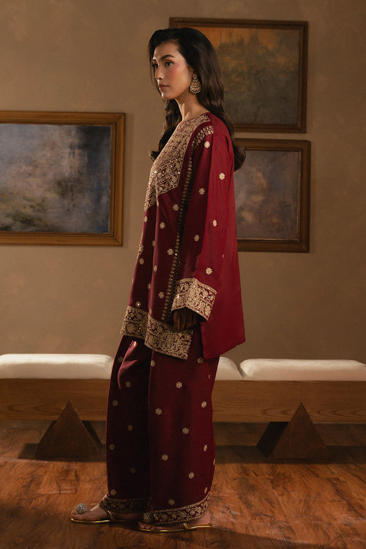 2 PIECE EMBROIDERED RAW SILK SUIT (LUXURY PRET)