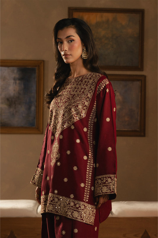 2 PIECE EMBROIDERED RAW SILK SUIT (LUXURY PRET)