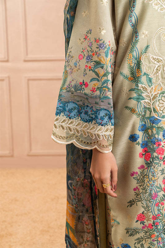 3 PIECE EMBROIDERED ZARI JACQUARD SUIT (LUXURY-PRET)