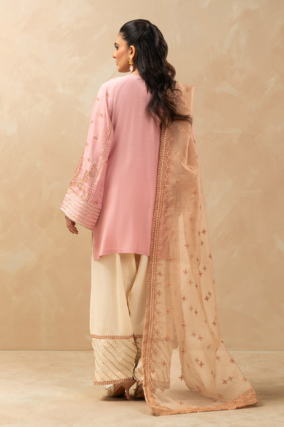 3 PIECE EMBROIDERED RAW SILK SUIT (LUXURY-PRET)