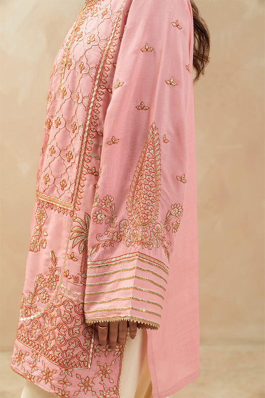 3 PIECE EMBROIDERED RAW SILK SUIT (LUXURY-PRET)